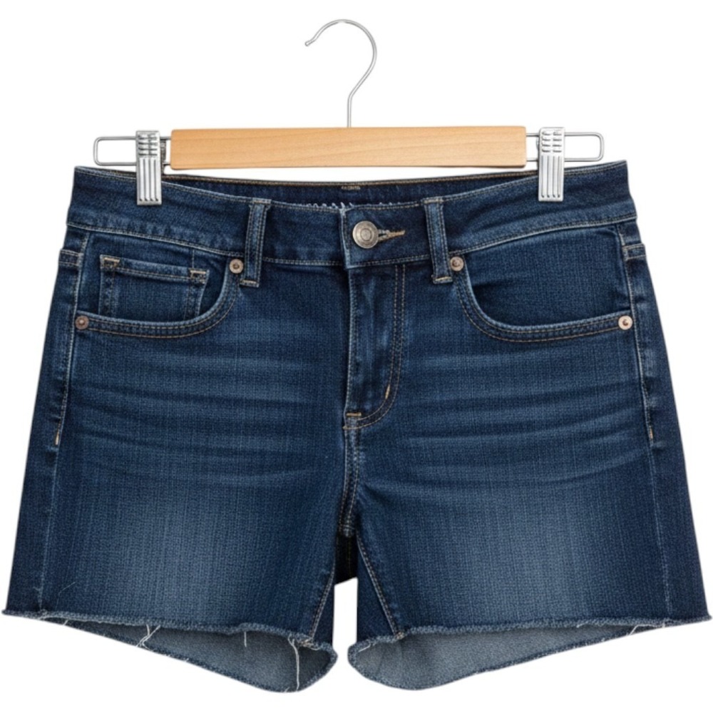 American Eagle Outfitters Dark Wash Stretch Denim Cutoff Shorts Womens 6 Frayed